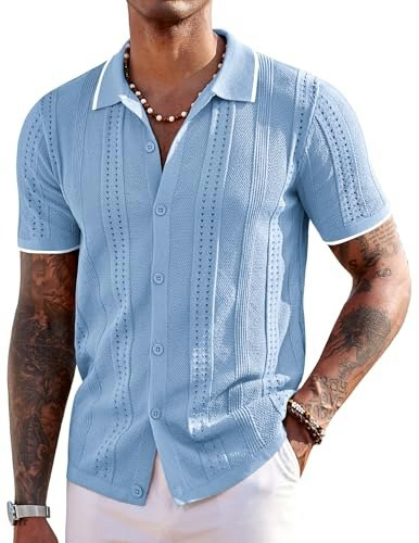 Coofandy Men's Knit Short Sleeve Button-Down Shirt: $28.89 Coofandy Men's Knit Short Sleeve Button-Down Shirt: $28.89