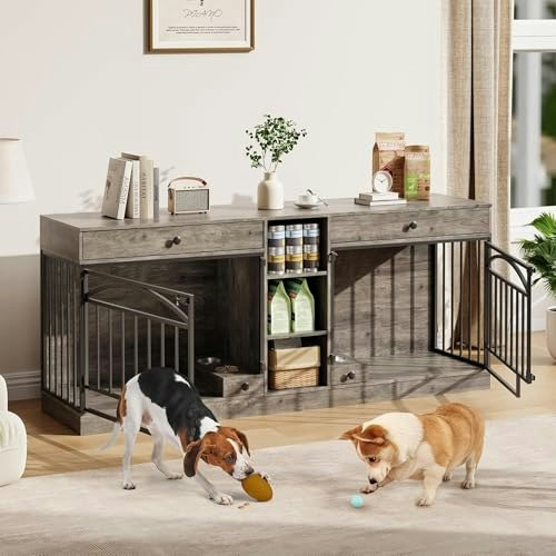 GarveeLife 78.7-inch Double Dog Crate Furniture with Storage: $329.79 GarveeLife 78.7-inch Double Dog Crate Furniture with Storage: $329.79