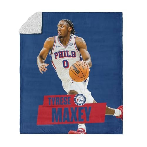 Northwest Philadelphia 76ers Tyrese Maxey 50"x60" Silk Touch Sherpa Throw Blanket: $49.90 Northwest Philadelphia 76ers Tyrese Maxey 50"x60" Silk Touch Sherpa Throw Blanket: $49.90