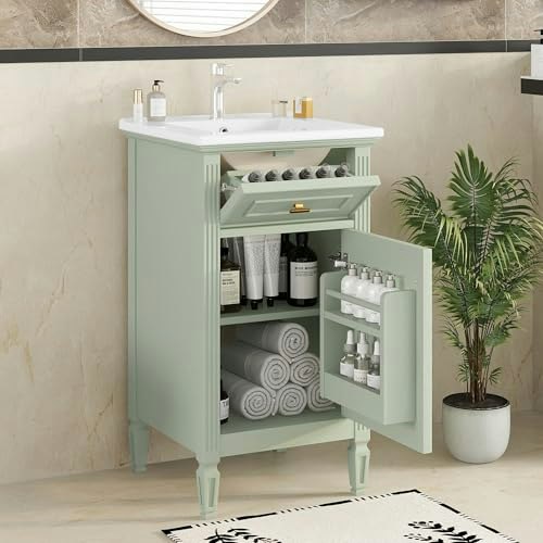 20-Inch Bathroom Vanity with Ceramic Sink Top: $224.10