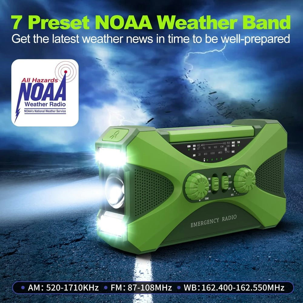Umutoo NOAA Emergency Radio 37,000mAh Solar Hand Crank Flashlight: $31.99 Umutoo NOAA Emergency Radio 37,000mAh Solar Hand Crank Flashlight: $31.99