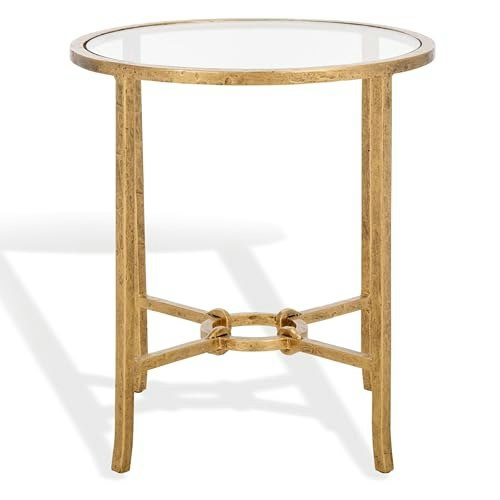 Safavieh Tauri Brass and Glass Round Accent Table: $190.68 Safavieh Tauri Brass and Glass Round Accent Table: $190.68
