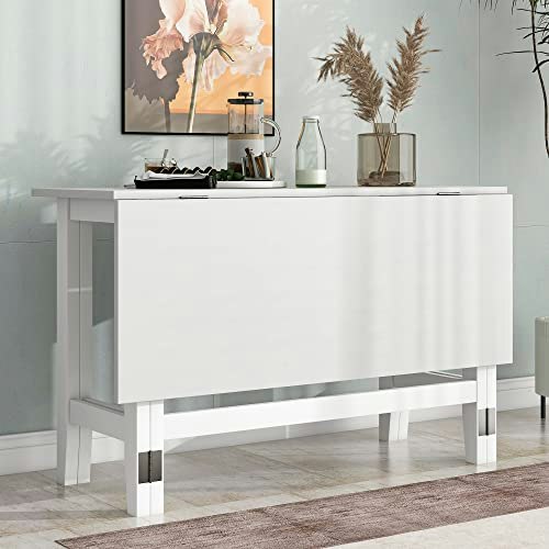 Merax 47-inch Farmhouse Extendable Drop Leaf Dining Table: $209.09