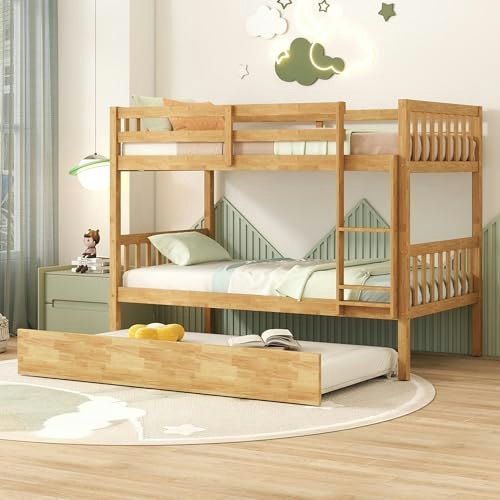 Bellemave Twin-Over-Twin Bunk Bed with Trundle: $295.07
