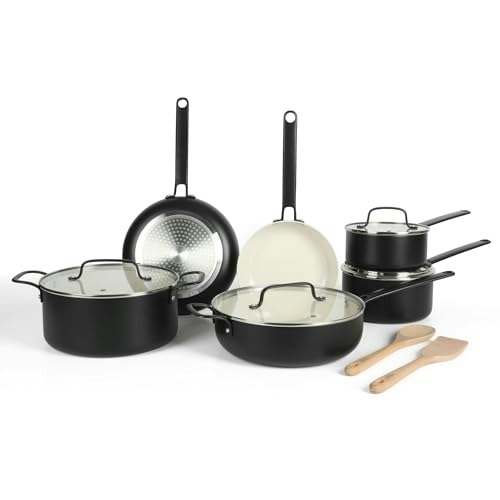 Martha Stewart Emmeline 12-Piece Ceramic Nonstick Aluminum Cookware Set: $143.99 Martha Stewart Emmeline 12-Piece Ceramic Nonstick Aluminum Cookware Set: $143.99