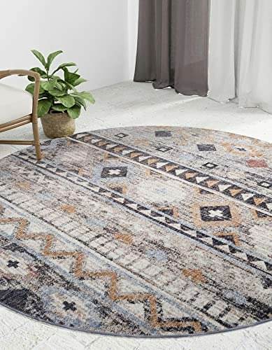 Unique Loom Eco Southwestern Collection 7-Foot Round Area Rug: $189 Unique Loom Eco Southwestern Collection 7-Foot Round Area Rug: $189