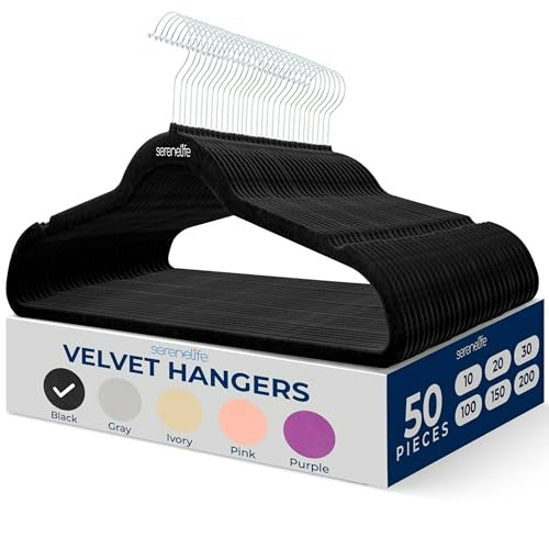 SereneLife Velvet Non-Slip Clothes Hangers 50-Pack: $24.99 SereneLife Velvet Non-Slip Clothes Hangers 50-Pack: $24.99