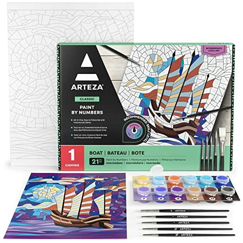 Arteza Boat Paint by Numbers 12" x 16" 21-Piece Kit: $7.43