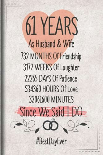 61st Anniversary 6x9-Inch Lined Notebook: $5.99