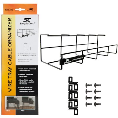 SimpleCord Wire Tray Desk Cable Organizer 32" Raceway 2-Pack for $11 + free shipping w/ Prime
