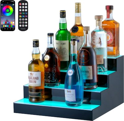 Vevor 4-Tier 16" LED Lighted Bottle Display Shelf for $64 + free shipping