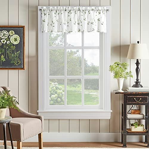 CHF Botanical Embroidered Kitchen Window Valance: $10.32