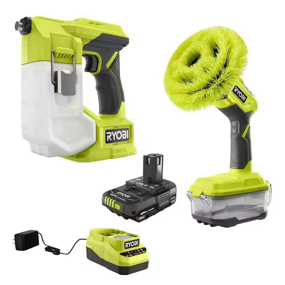 Ryobi One+ 18V Cordless Compact Power Scrubber Kit: $99