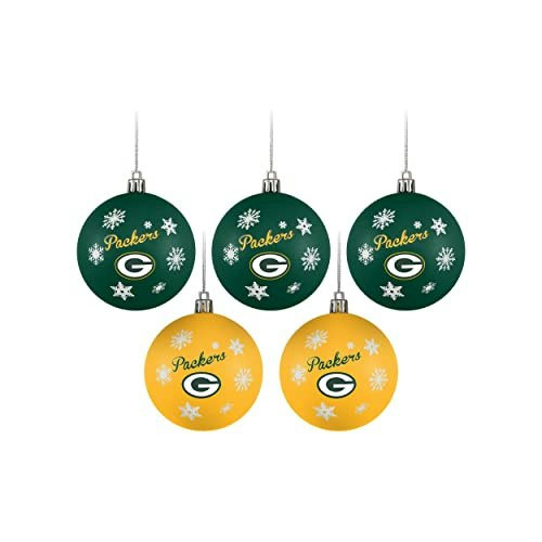 Green Bay Packers NFL Shatterproof Ball Ornament 5-Pack: $24 Green Bay Packers NFL Shatterproof Ball Ornament 5-Pack: $24