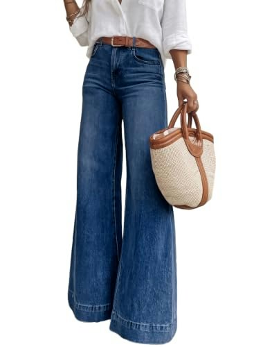 Shewin Women's High-Waisted Wide-Leg Bell Bottom Jeans: $39.98 Shewin Women's High-Waisted Wide-Leg Bell Bottom Jeans: $39.98