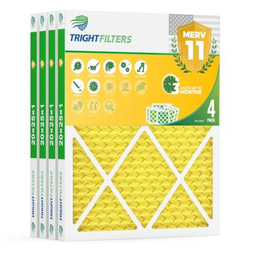 Trightfilters 20x25x1 MERV 11 Air Filter 4-Pack: $32.29 Trightfilters 20x25x1 MERV 11 Air Filter 4-Pack: $32.29