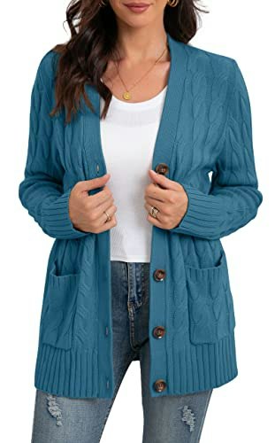 Grecerelle Women's Long Sleeve Cable Knit Cardigan Sweater: $33.99 Grecerelle Women's Long Sleeve Cable Knit Cardigan Sweater: $33.99