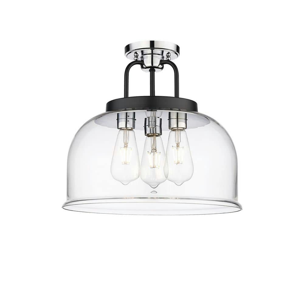 Kahana 15-inch 3-Light Industrial Semi-Flush Mount: $267.12 Kahana 15-inch 3-Light Industrial Semi-Flush Mount: $267.12