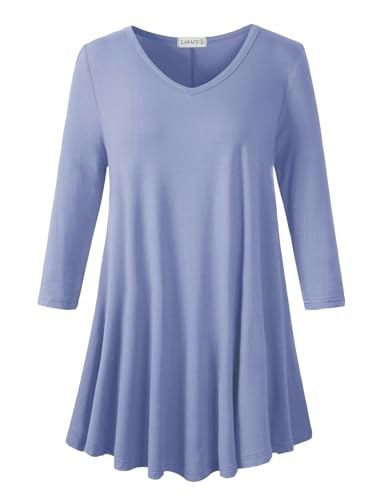 Larace Women's Plus Size 3/4 Sleeve V-Neck Tunic: $22.09 Larace Women's Plus Size 3/4 Sleeve V-Neck Tunic: $22.09