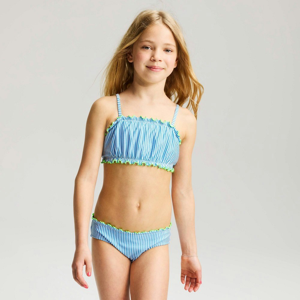 Cat & Jack Girls' Seersucker Striped Bikini Set: $20 Cat & Jack Girls' Seersucker Striped Bikini Set: $20