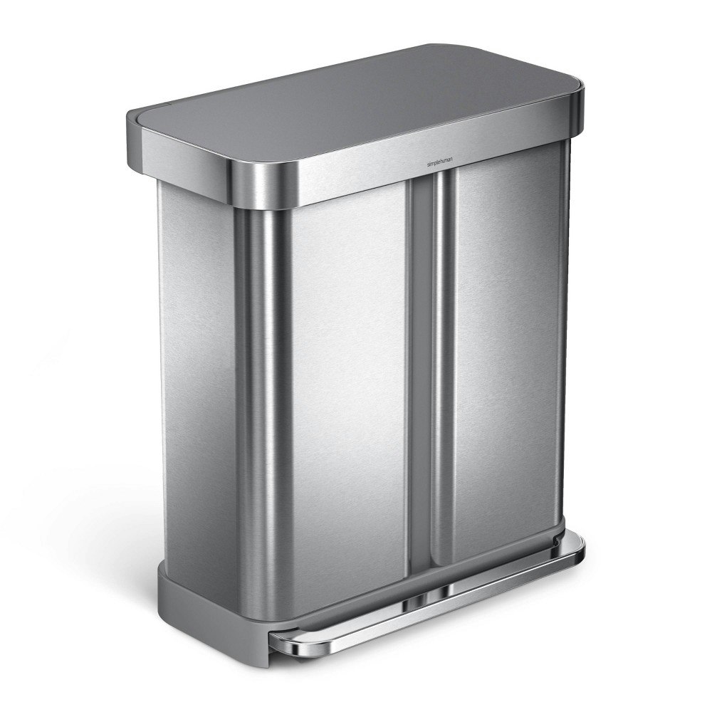 Simplehuman 58L Rectangular Dual Compartment Recycling Step Trash Can: $149.99 Simplehuman 58L Rectangular Dual Compartment Recycling Step Trash Can: $149.99