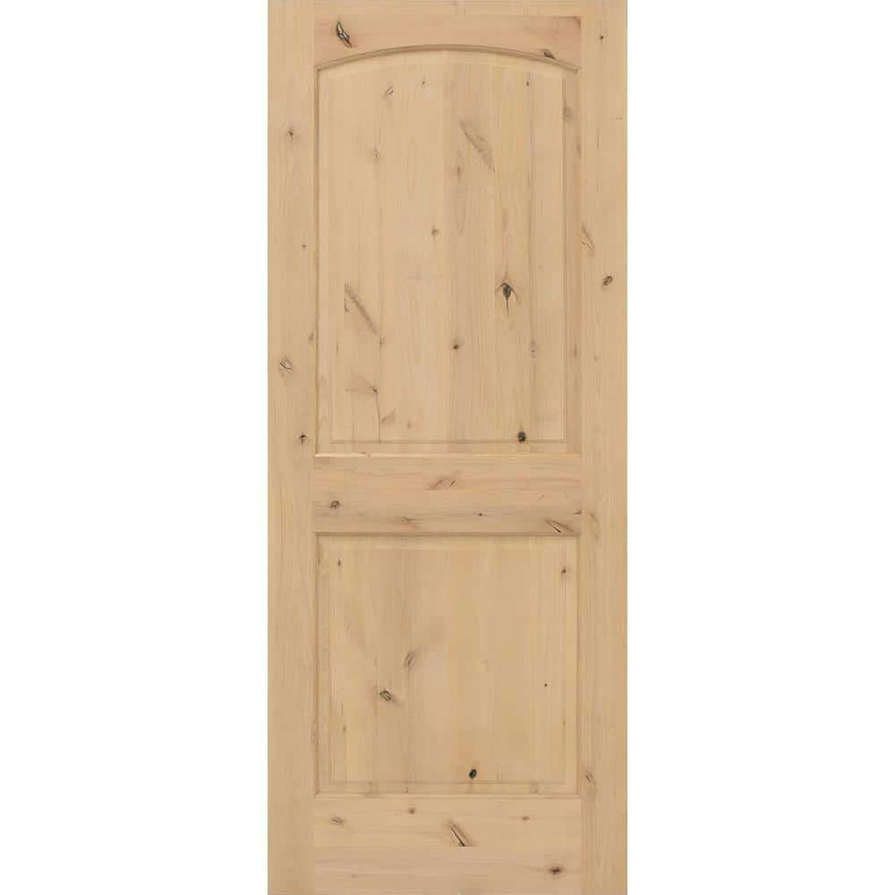 32" x 80" 2-Panel Round Top Knotty Alder Wood Interior Door Slab: $648