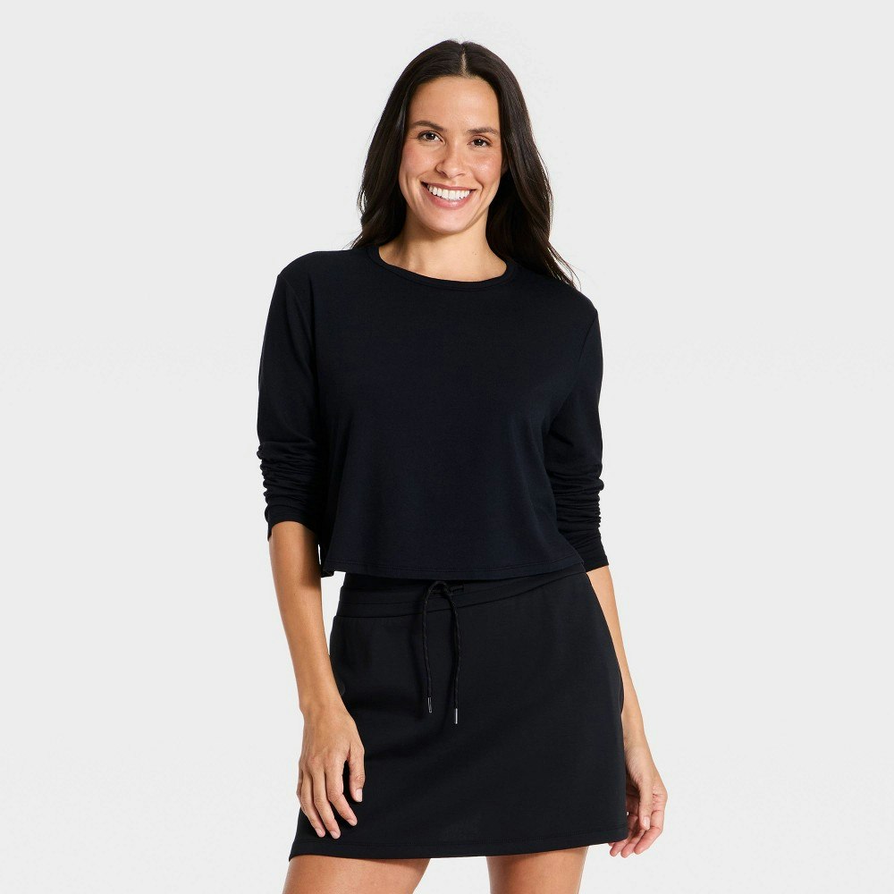 Women's Beyond Ease Long Sleeve Boxy Cropped T-Shirt: $20 Women's Beyond Ease Long Sleeve Boxy Cropped T-Shirt: $20