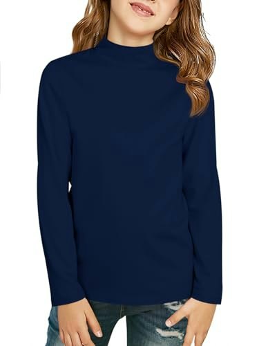 Haloumoning Girls Long Sleeve Mock Neck Active Top: $7.63