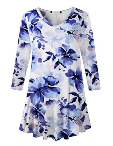 Larace Women's Plus Size V-Neck Tunic 3/4 Sleeve Shirt: $22.09 Larace Women's Plus Size V-Neck Tunic 3/4 Sleeve Shirt: $22.09