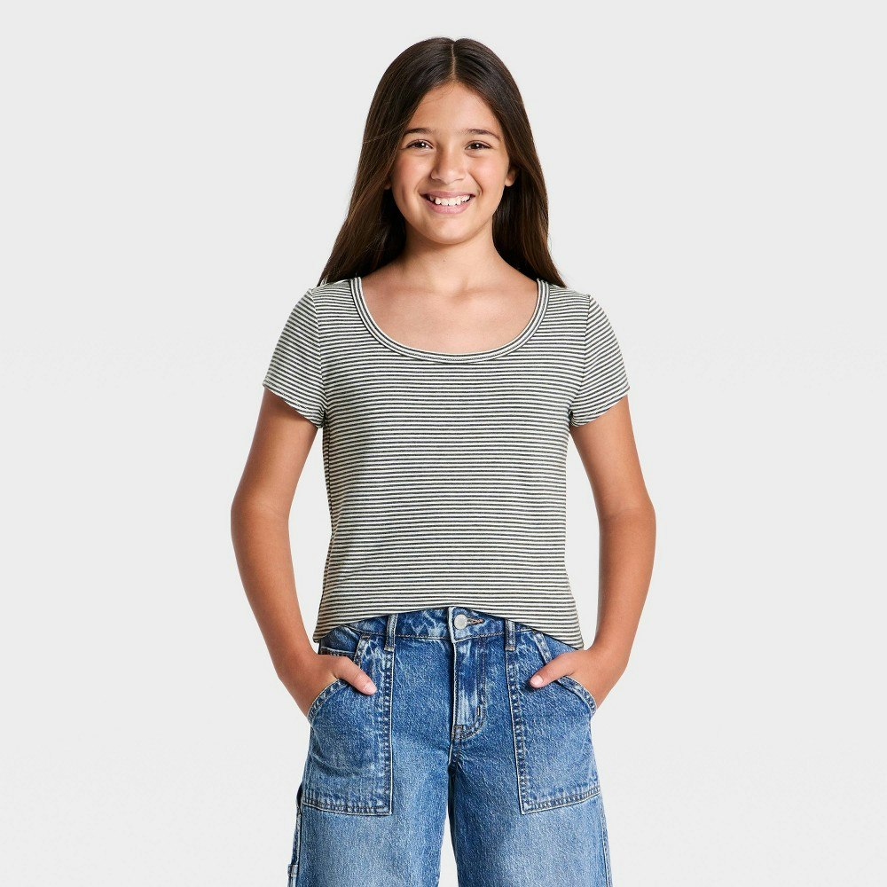 Art Class Girls' Striped Scoop Neck T-Shirt: $10 Art Class Girls' Striped Scoop Neck T-Shirt: $10