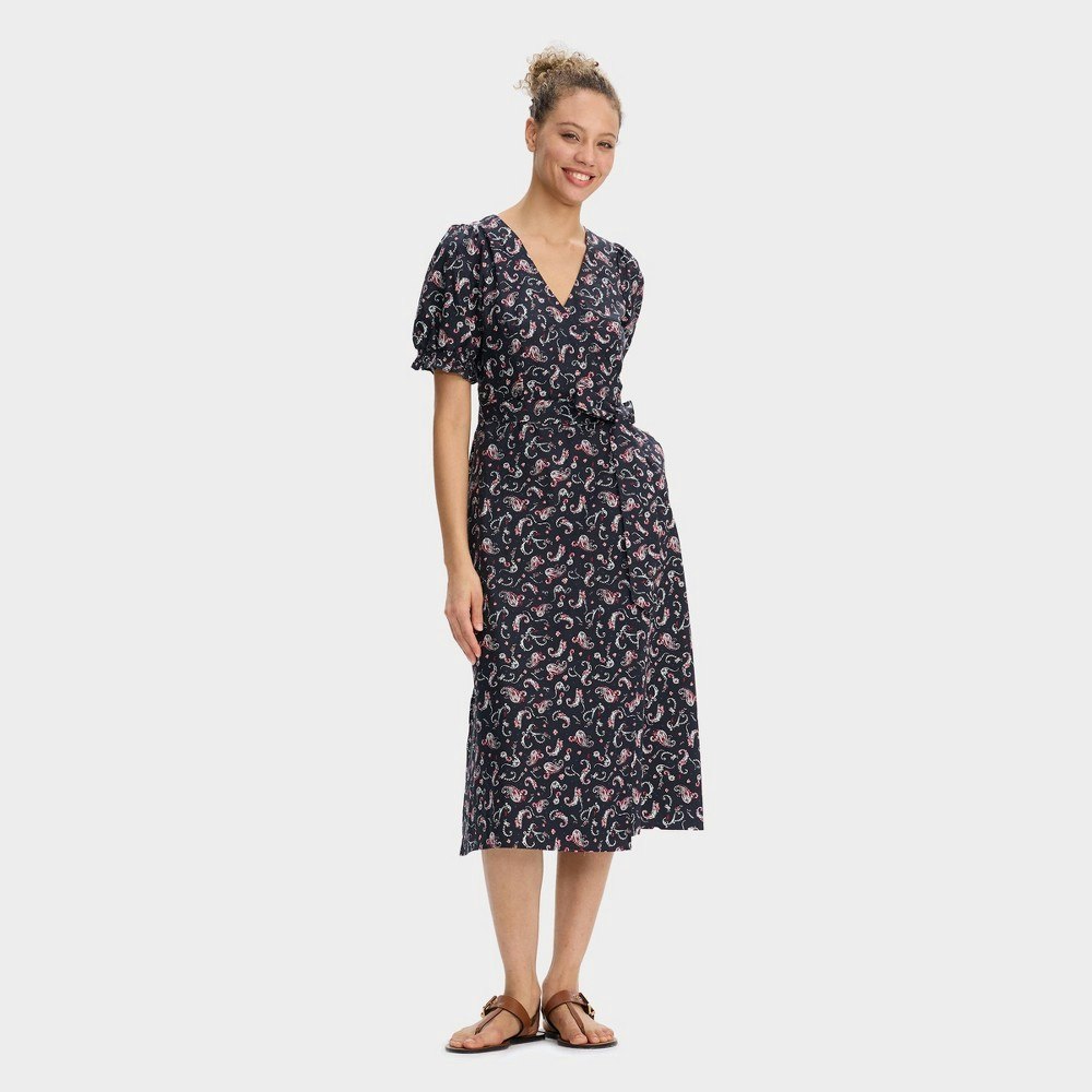 Universal Thread Women's Puff Short Sleeve Midi Wrap Dress: $45 Universal Thread Women's Puff Short Sleeve Midi Wrap Dress: $45