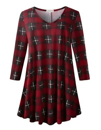 Larace Women's Plus Size V-Neck 3/4 Sleeve Tunic: $19.88