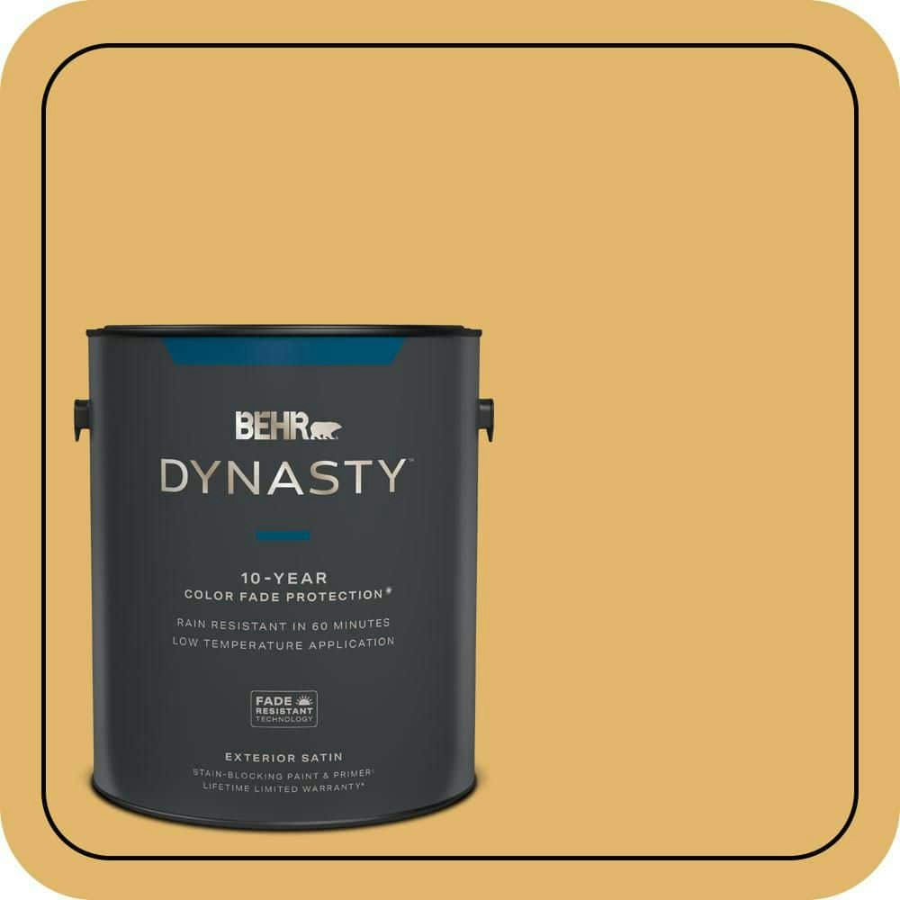 Behr Premium Plus 1-Gallon English Custard Satin Exterior Paint and Primer: $79.98 Behr Premium Plus 1-Gallon English Custard Satin Exterior Paint and Primer: $79.98