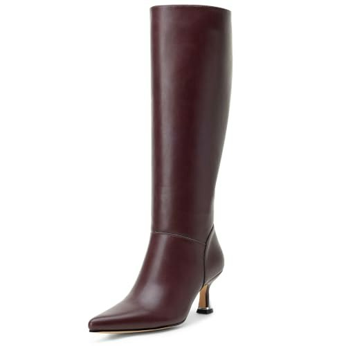 Vepose Women's Burgundy Kitten Heel Knee High Boots Size 10: $50.34 Vepose Women's Burgundy Kitten Heel Knee High Boots Size 10: $50.34