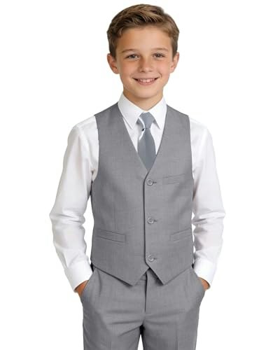 Boys' Grey Vest and Pants Tuxedo Set 5T: $36.98