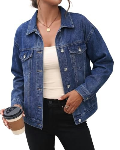 Grapent Women's Oversized Denim Trucker Jacket: $34.84 Grapent Women's Oversized Denim Trucker Jacket: $34.84