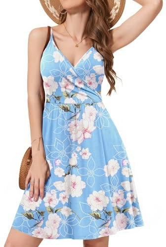 Weaczzy Women's Floral A-Line Spaghetti Strap Sundress: $19.98