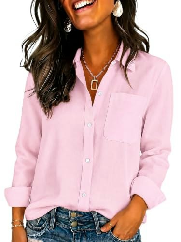 Women's Long Sleeve Basic Casual Shirt: $19.98
