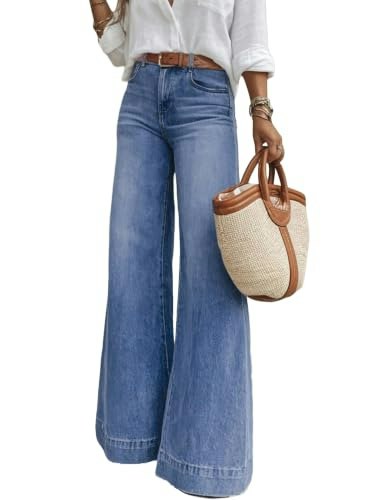 Shewin Women's High-Waisted Bell Bottom Jeans: $36.98 Shewin Women's High-Waisted Bell Bottom Jeans: $36.98