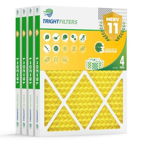 Trightfilters 16x20x1 MERV 11 Air Filter 4-Pack: $31.44