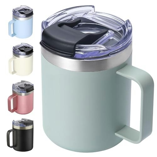 Aloufea 12oz Insulated Travel Coffee Mug: $13.58