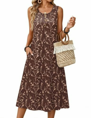 Zeagoo Women's Sleeveless Boho Midi Sundress: $14.98 Zeagoo Women's Sleeveless Boho Midi Sundress: $14.98