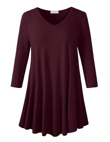 Larace Women's Plus Size V-Neck 3/4 Sleeve Tunic Shirt: $19.99 Larace Women's Plus Size V-Neck 3/4 Sleeve Tunic Shirt: $19.99