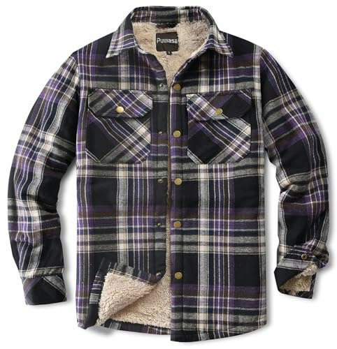 Puwasa Men's Cotton Fleece Flannel Jacket: $31.44
