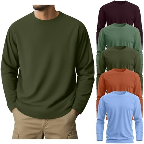 Ficerd Men's Big and Tall Long Sleeve Cotton Shirts 5-Pack: $47.49 Ficerd Men's Big and Tall Long Sleeve Cotton Shirts 5-Pack: $47.49