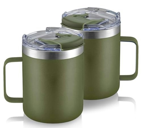 Aloufea 12oz Insulated Travel Coffee Mug 2-Pack: $22.94
