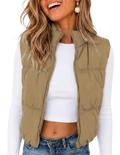 Athlisan Women's Cropped Puffer Vest: $29.98