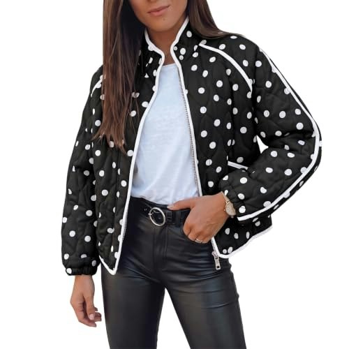 Tankaneo Women's Quilted Polka Dot Jacket: $34.39