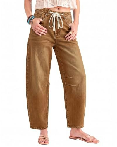 Luvamia Women's Cropped Barrel Jeans: $28.79 Luvamia Women's Cropped Barrel Jeans: $28.79