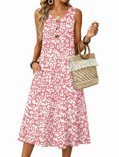 Zeagoo Women's Sleeveless Midi A-Line Tank Dress: $19.98 Zeagoo Women's Sleeveless Midi A-Line Tank Dress: $19.98